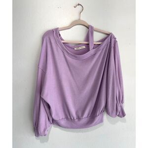 We the free Flaunt it sweater off the shoulder relax fit lavender purple womenXS